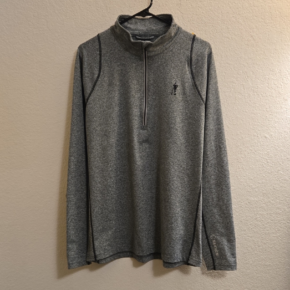 Sunice Men's Heather Gray 1/4-Zip Long Sleeve Shirt - Large